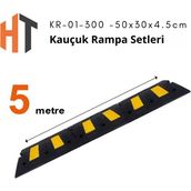 Hayat Trafik Kauçuk Rampa Set, Otopark Rampası, Kaldırım Rampası 50x25x4,5 cm 5 Metre - 001-Renkli