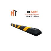 Hayat Trafik Plastik Oto Park Araç Stoperi 190 cm Siyah-Sarı 10'lu Set