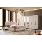 Hazar Mdf Yatak Odası Takımı - Ceviz - Krem - 240 66 215