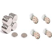 Hdg Şeffaf Yapışkanlı Yuvarlak Neodyum Mıknatıs, Çok Amaçlı, Süsleme Mıknatısı -Kokulu Taş-Nişan Mıknatısı 10X1,5 mm - 10 Adet - Gümüş