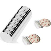 Hdg Şeffaf Yapışkanlı Yuvarlak Neodyum Mıknatıs, Çok Amaçlı, Süsleme Mıknatısı -Kokulu Taş-Nişan Mıknatısı 10X1,5 mm - 50 Adet - Gümüş