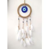 Hdmarketim Nazar Boncuklu Düş Kapanı Dreamcatcher Kuş Tüyü Duvar Süsü