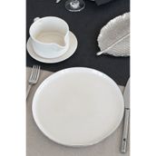 Heda Porselen 6'lı Venüs 20 cm Platin Yaldız Porselen Pasta ve Tatlı Tabağı Seti - Zarif ve Modern Tasarım