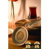 Heda Porselen Yakamoz 6 Adet 12 Cm Porselen Çay Tabağı Kırık Beyaz