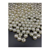 Hedef Bijuteri 100gr 14mm Krem Renk Lüks / Lüx Kaplama Plastik Inci Boncuk Çanta,takı Boncuğu (100gr,~70 Adet)