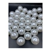 Hedef Bijuteri 100gr 30mm Beyaz Renk Lüks / Lüx Kaplama Plastik İnci Boncuk Çanta,Takı Boncuğu (100gr,~7 Adet)