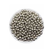 Hedef Bijuteri 8mm Gümüş-Nikel Renk Ccb Metalize Metal Görünümlü Plastik Boncuk,takı Boncuğu (25GR,~80 Adet)