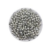 Hedef Bijuteri 8mm Petek Model Gümüş-Nikel Renk Ccb Metalize Plastik Boncuk,takı, Çanta Boncuğu (50GR,~80 Adet)