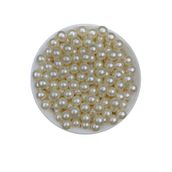 Hedef Bijuteri Deliksiz - 10mm Çakma Delilsiz Krem İnci Boncuk,Plastik Çakma Incisi (50gr,~68Adet)
