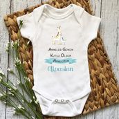 Hediyenza Anneler Günün Kutlu Olsun Anneciğim Baskılı Mavi Bebek Body