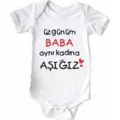 Hediyenza Baba Baskılı Beyaz Bebek Body