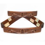 Helena Wood Art Elliptic Oval El Yapımı Masif Ahşap Oymalı Okey Takımı