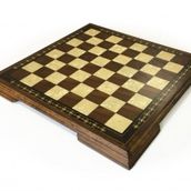 Helena Wood Art Masif Ceviz Sedefli Satranç Tablası 42 cm