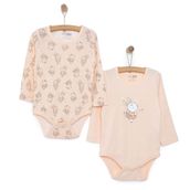 HelloBaby 2'li Açık Pembe Uzun Kol Kız Bebek Body