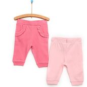 HelloBaby Basic Kız Bebek Fırfırlı Cepli Pembe 2'li Patiksiz Alt