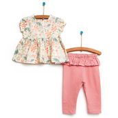 HelloBaby Hello Garden Kız Bebek Gül Kurusu Bluz ve Pantolon
