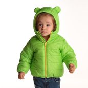 HelloBaby Kış Erkek Bebek Basic Kulaklı Kapüşonlu Yeşil Mont