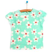 HelloBaby Kız Bebek Ekru Basic Çiçek Baskılı T-Shirt
