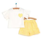 HelloBaby Love Kız Bebek Ekru T-shirt ve Şort