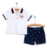 HelloBaby Marina Boy Erkek Bebek Beyaz Gömlek ve Şort