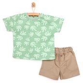 HelloBaby Safari On Amazon Erkek Bebek Yeşil T-shirt ve Şort