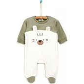 HelloBaby Yenidoğan Fügürlü Peluş Patikli Yeşil Tulum