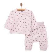 HelloBaby Yenidoğan Zıbın Rahat Bel Patiksiz Alt Unisex Lila 2'li Takım