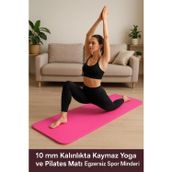 HEPİTOP 10 mm Kalınlıkta Kaymaz Yoga ve Pilates Matı – Egzersiz Spor Minderi 185 x 61 Cm
