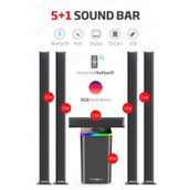 HEPU HP- 5+1 Soundbar Ev Sinema Sistemi Stereo Hd Ses Kalitesi Rgb Kablolu 45W AMFİ 15WX5 SOUNDBAR TV04