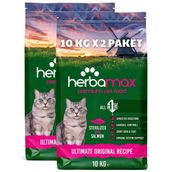Herba Max Sterilised Kısırlaştırılmış Somonlu ve Pirinçli Yetişkin 2x10 kg Kuru Kedi Mama