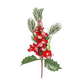 Herdekora Yılbaşı Süsü Pike Berry Elmalı Kar Efektli Kırmızı Yeşil 27 Cm.