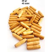 Herşey Trend Herşeytrend 20 gr (45 Adet) Ahşap Boncuk 25 mm Boy x 10 mm En Doğal Ahşap Makrome El Işi Çanta