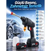 HERŞEYBURDAMODA Bahçe Sulama Tabancası Makinesi Yüksek Basınçlı Akülü Yıkama Makinesi