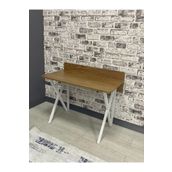 Hey Moduler Mobilya Ruya Ceviz Calisma Masasi Bilgisayar Ofis Masasi Metal Beyaz Ayakli 103 Cm