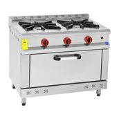 Himaksan Endüstriyel 100x60 cm 2+1 Lpg Tüplü 2'li Kuzine Ocak