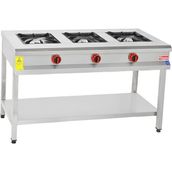 Himaksan Endüstriyel 130x50 cm Lpg Tüplü Taban Raflı 3 Gözlü Ocak