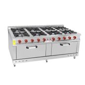 Himaksan Endüstriyel 200x100 cm 8+2 Lpg Tüplü 8'li Kuzine Ocak