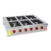 Himaksan Endüstriyel Lpg Tüplü Set Üstü Sanayi Tip Altılı 6 Göz Ocak
