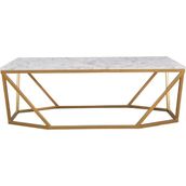 Hitit Dekorasyon Lavina Gold Altın Metal Mermer Desenli Orta Sehpa