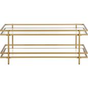 Hitit Dekorasyon Yashira Gold Metal Cam Orta Sehpa