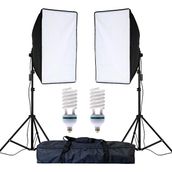 Hlypro Video ve Fotoğraf için 50x70 CM Softbox 2'li Sürekli Işık Seti - 85 W 2 x Spiral Ampul