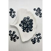 Hobi Dünyası Evim 15 Gram Yandan Delikli Güpür Takı Yazma Kumaş Bandana File Bere Çanta Süsleme Pulu Plastik Payet Pul 10 mm Boncuk - Siyah