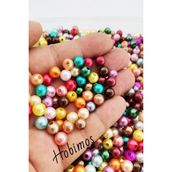 Hobimos 100 Adet 8 mm Karışık Renkli Plastik İnci Boncuk - Takı Aksesuar Yapım Boncuğu