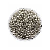 Hobimos 250 Adet 8 mm Gümüş Renk Ccb Metal Görünümlü Akrilik Plastik Boncuk