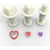 Hobs Mini Love Kalp Basmalı Enjektörlü Kurabiye Kalıbı 3 Parça