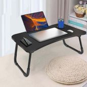 Hodbehod Yatak Koltuk Üstü Laptop Tablet Sehpası Katlanır Siyah Ayaklı Çalışma Kahvaltı Masası