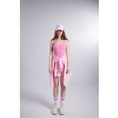 Holly Lolly HLSS24-00001 Zoe Fitilli Kumaş Pembe Kadın Şortlu Tulum