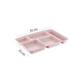 HOLLYHOME Tabldot 5 Bölmeli Lüks Plastik Piknik Yemek Servis Tabağı Pudra Tablot 21x31x3,3(H) Cm