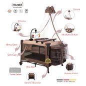 Holmer All In One ( Cibinlikli, Dönenceli, Alt Açma Ünüteli Oyun Parkı/park Yatak ) - Kahverengi