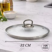 Homiva Home Cam Tencere Kapağı-32 cm